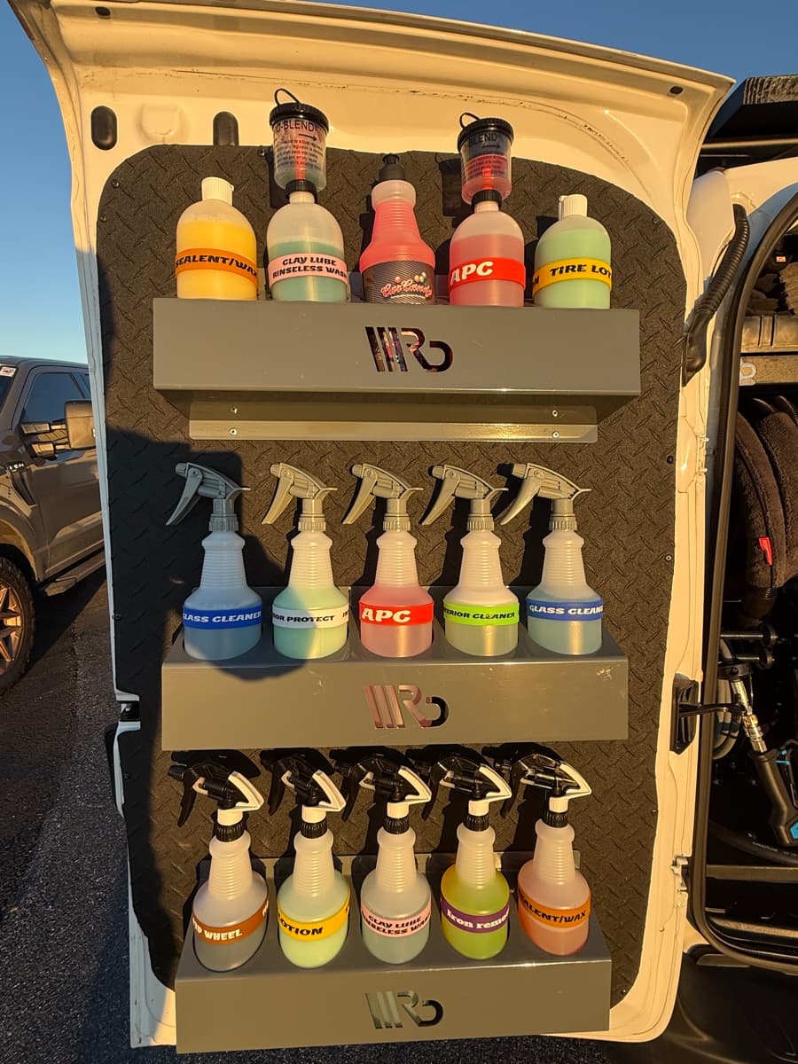 Mobile detailing van - professional detailing products
