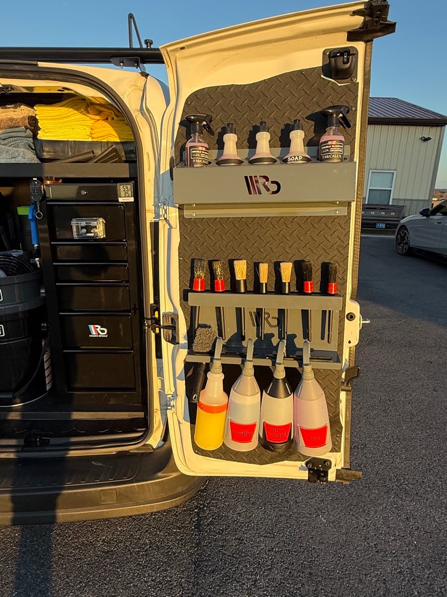 Mobile detailing van - detailing supplies and equipment