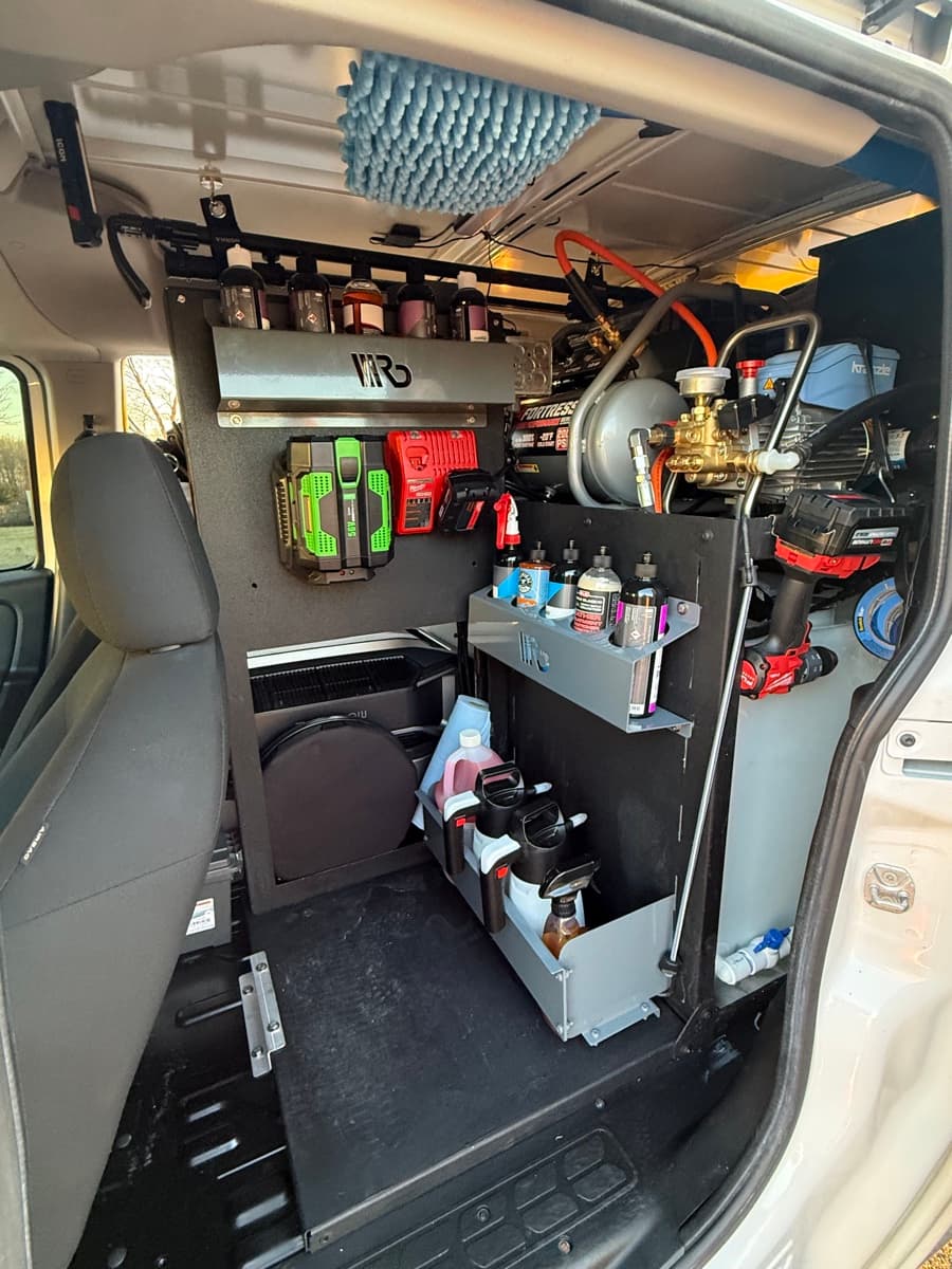 Mobile detailing van - side view with equipment